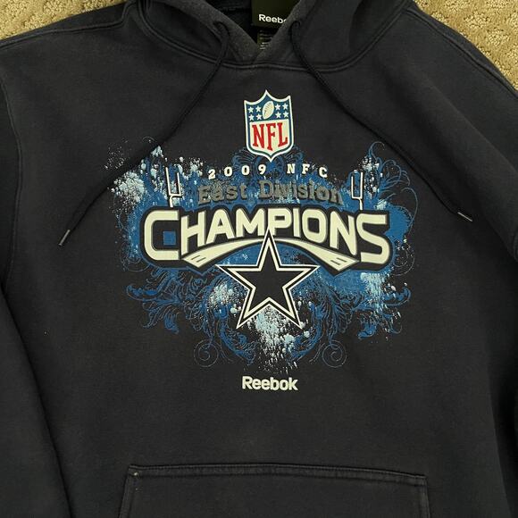 Dallas Cowboys 2009 NFC Champions Reebok Hoodie Sweatshirt - Picture 3 of 5